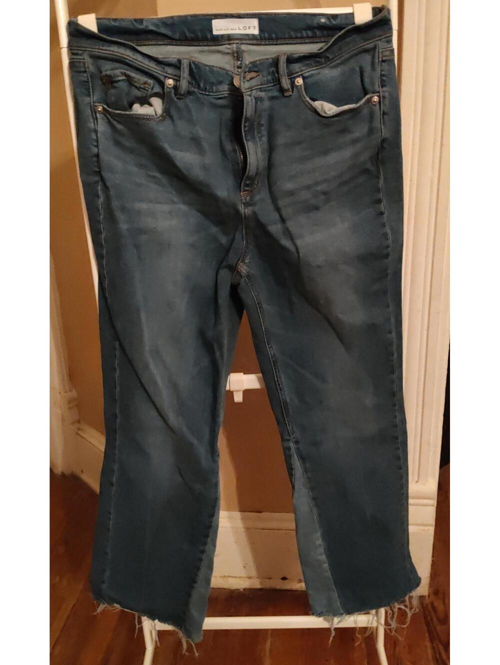 Loft jeans - 30" - High waist skinny - distressed EUC
